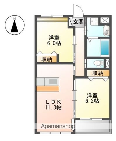 【岐阜市下奈良のマンションの間取り】