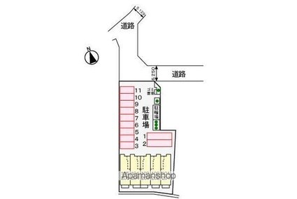 香川県高松市鶴市町[1LDK/42.37m2]の配置図
