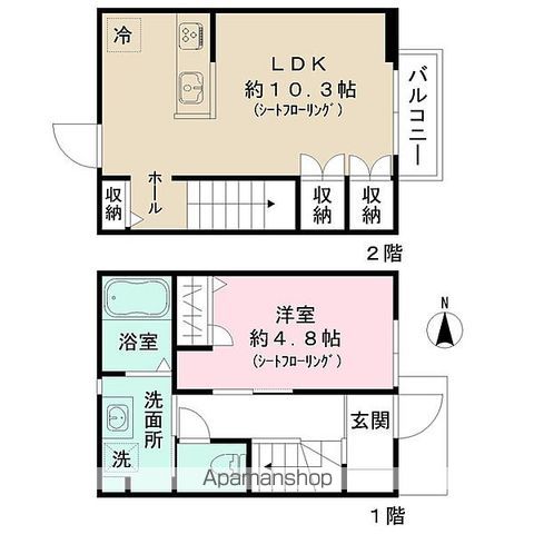（仮称）赤堤１丁目計画[1LDK/43.47m2]の間取図