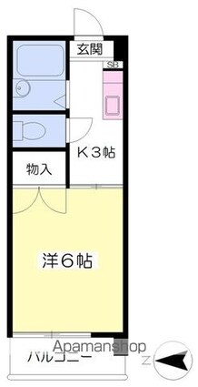 メゾン高砂[1K/18.95m2]の間取図