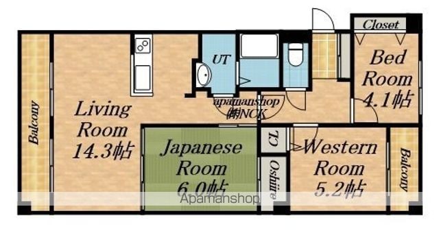 クリオ行啓通参番館の間取り写真