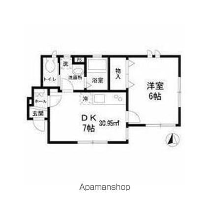 プルメリア[1DK/30.95m2]の間取図
