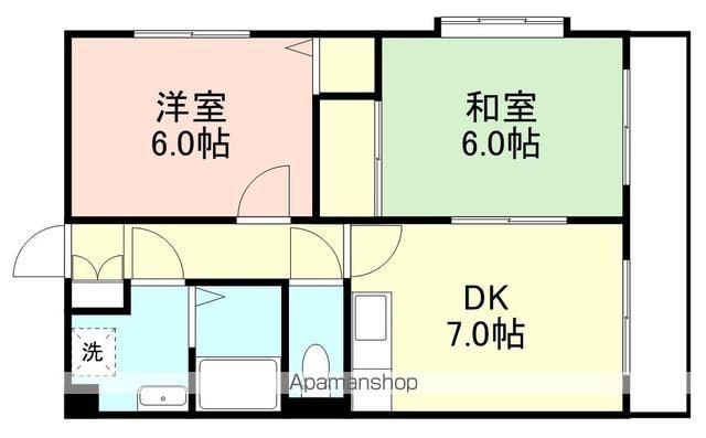 ヴィラ紀水[2DK/44.5m2]の間取図