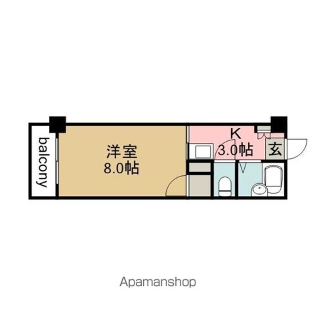 広島県広島市西区己斐上１丁目[1K/22m2]の間取図