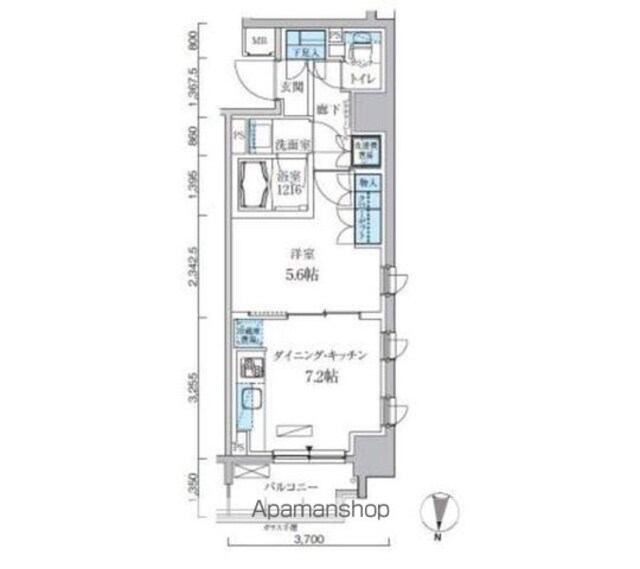 パークアクシス両国馬車通り[1DK/34.76m2]の間取図