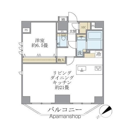 ルネサンス赤坂プレミアムコート[1LDK/62.75m2]の間取図