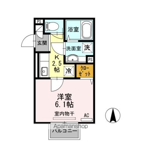 国立市北のアパートの間取り