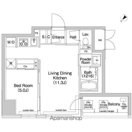 コンフォリア東池袋ＥＡＳＴ[1LDK/37.59m2]の間取図