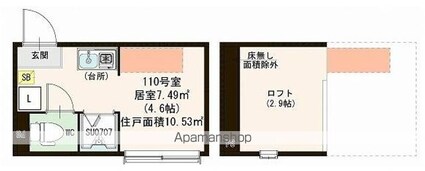 東京都杉並区久我山２丁目[1R/10.53m2]の間取図