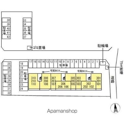 アンジュ[1LDK/41.76m2]の配置図