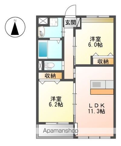 【岐阜市下奈良のマンションの間取り】