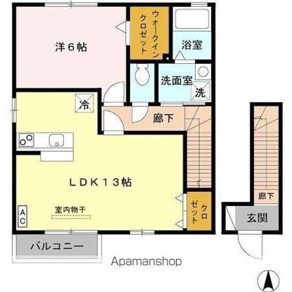 ジュネックス　Ａ[1LDK/46.37m2]の間取図