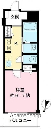ＺＥＮ[1K/25.33m2]の間取図
