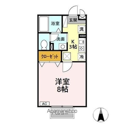 コーポ・シズ[1K/26.93m2]の間取図