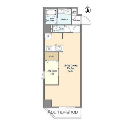 アルファコート谷在家[1LDK/41.86m2]の間取図