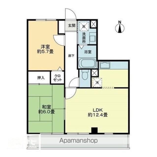 フォブールＭⅠ[2LDK/53.02m2]の間取図