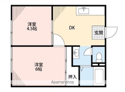 トミーハイツ[2DK/35.91m2]の間取図
