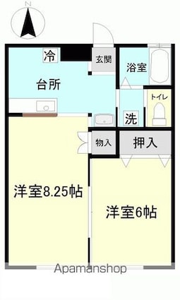 フォレストパーク大津[2DK/39.66m2]の間取図