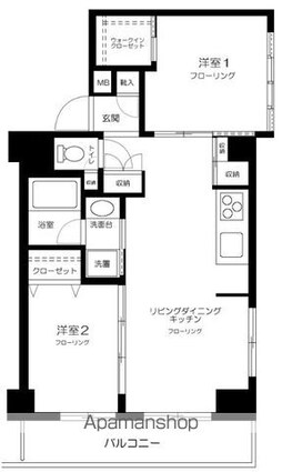 東京都港区白金台３丁目[2LDK/50.42m2]の間取図
