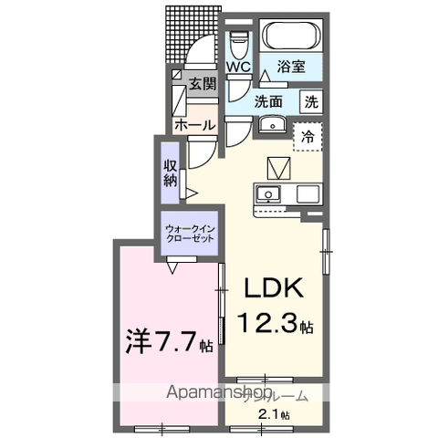 紀の川市古和田のアパートの間取り