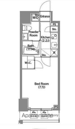 東京都新宿区西新宿３丁目[1K/25.03m2]の間取図