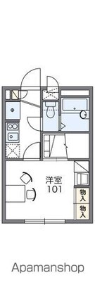 レオパレスゆう[1K/19.87m2]の間取図