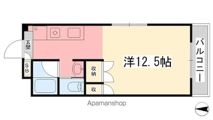 ハピネスイン２[1R/35m2]の間取図