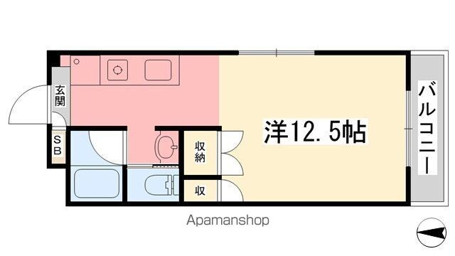ハピネスイン２[1R/35m2]の間取図
