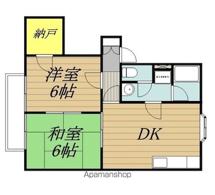 下田ハイツ松尾第２[2DK/47.2m2]の間取図