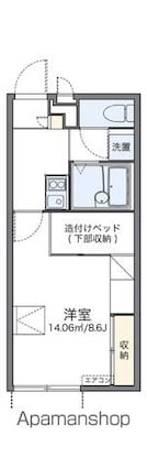 レオパレスエミネンスⅡ[1K/23.18m2]の間取図
