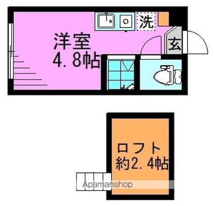 ハーモニーテラス高円寺南Ｖ[1R/10.56m2]の間取図