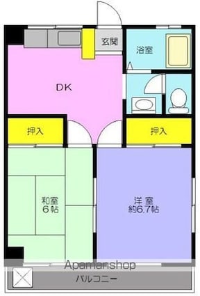 メゾン武蔵野[2DK/42.96m2]の間取図