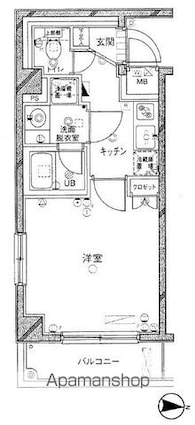 菱和パレス三軒茶屋[1K/25.19m2]の間取図