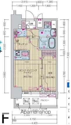 プレサンス桜山駅前アフォード[1LDK/32.56m2]の間取図