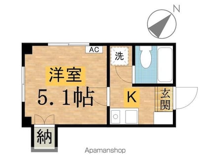 第三鷹取ビル[1K/18m2]の間取図