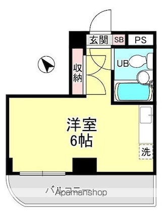 第２６クリスタルマンション[1R/21.49m2]の間取図
