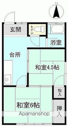 梅光ハイツ[2K/33.05m2]の間取図
