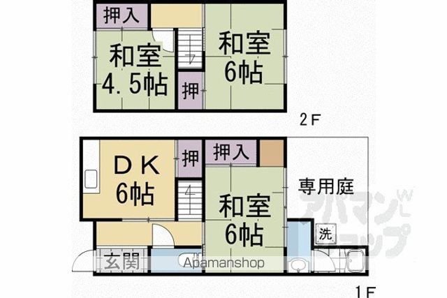 京都市東西線 椥辻駅 徒歩13分 2階建 築57年の間取り写真