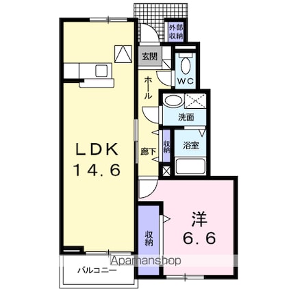 ラフィネ安曇野　Ａ[1LDK/51.05m2]の間取図