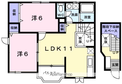ヴィラ　エンゼルＢ[2LDK/58.53m2]の間取図