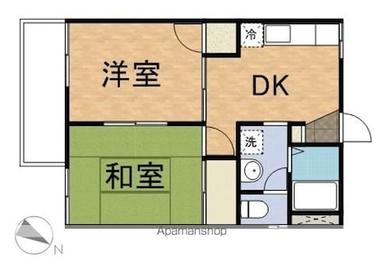 アネックス壱番館[2DK/38.83m2]の間取図