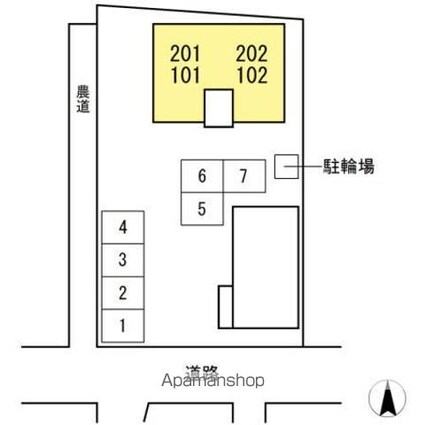 ボナール安岡[2LDK/55.41m2]の配置図