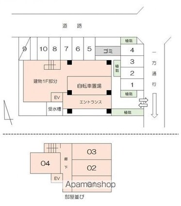 ドエール中央町[1K/34.14m2]の配置図