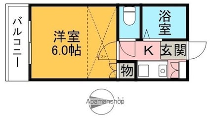 アチェロ[1K/18m2]の間取図