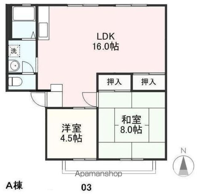 香川県高松市木太町[2LDK/59.3m2]の間取図
