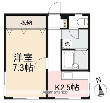 ＳＴＥＬＬＡⅡ西宝町[1K/29.16m2]の間取図