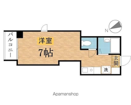 宮崎ビル[1R/20.7m2]の間取図