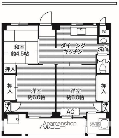 【ビレッジハウス愛生３号棟の間取り】