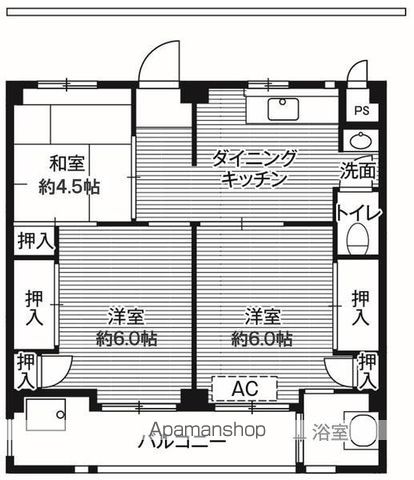 ビレッジハウス愛生３号棟の間取り