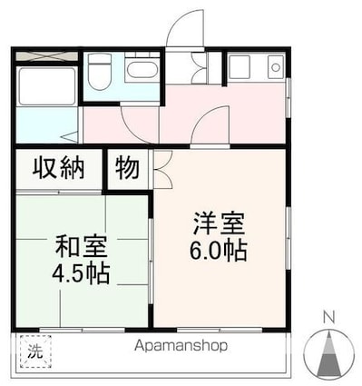 香川県高松市扇町２丁目[2K/31m2]の間取図